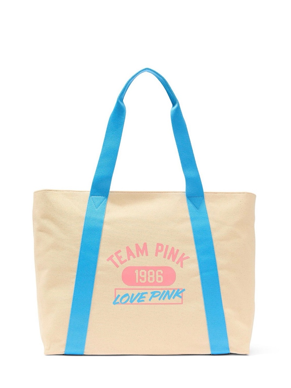 PINK - Canvas Tote Bag - Pink & Blue